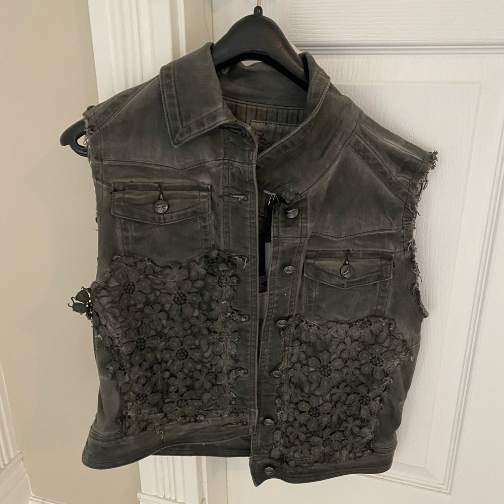 Black Buckle jean vest